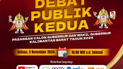 Debat Pilgub Kalbar 2024 Kedua Akan Digelar di Singkawang