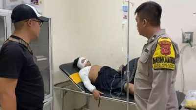 Diduga akibat terbakar rasa cemburu, seorang suami tega menyiram air keras terhadap istri dan dua anaknya