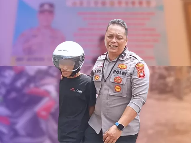 Personel Polsek Pontianak Selatan menindaklanjuti laporan masyarakat. Mengenai aksi pencurian empat buah helm di halaman parkir Bank OCBC, Jalan Tanjung Pura, 24/2/2025.