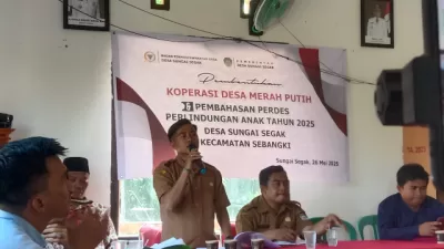 Proses pembentukan Koperasi Desa (Kopdes) Merah Putih di Desa Sungai Segak, Kecamatan Sebangki, Kabupaten Landak