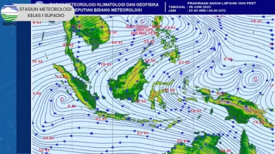 BMKG Rilis Prakiraan Hujan Kalbar 8–14 Juni, Ketapang dan Kapuas Hulu Perlu Waspada