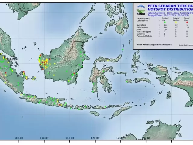 Kalimantan Catat Titik Panas Tertinggi, BMKG Minta Waspada Potensi Karhutla
