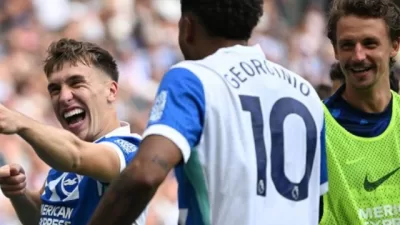 Brighton Taklukkan Manchester City 2-1, Gruda Jadi Pahlawan