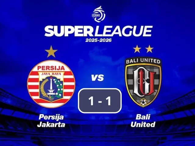 Persija Jakarta bermain imbang 1-1 lawan Bali United. Gol Mustafic dibalas Bruno Tubarao, laga Super League pekan kelima berlangsung panas.