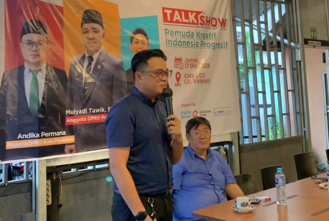 Anggota DPRD Kota Pontianak, Andhika Permana, mengajak pemuda menjadi generasi kreatif dan inovatif dalam kegiatan Pionir Kreatif Muda bertema “Pemuda Kreatif, Indonesia Progresif” di CF LCC Veteran Pontianak.