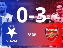 Arsenal Bungkam Slavia Praha 3-0, Merino Borong Dua Gol